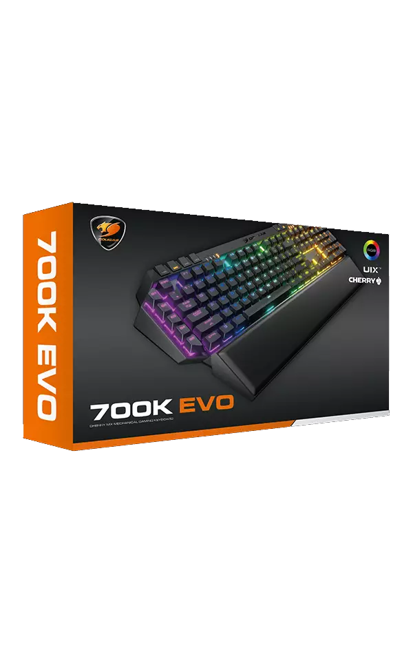 Claviers Cougar Gaming 700K Evo avec touches mécaniques et rétroéclairage RGB
