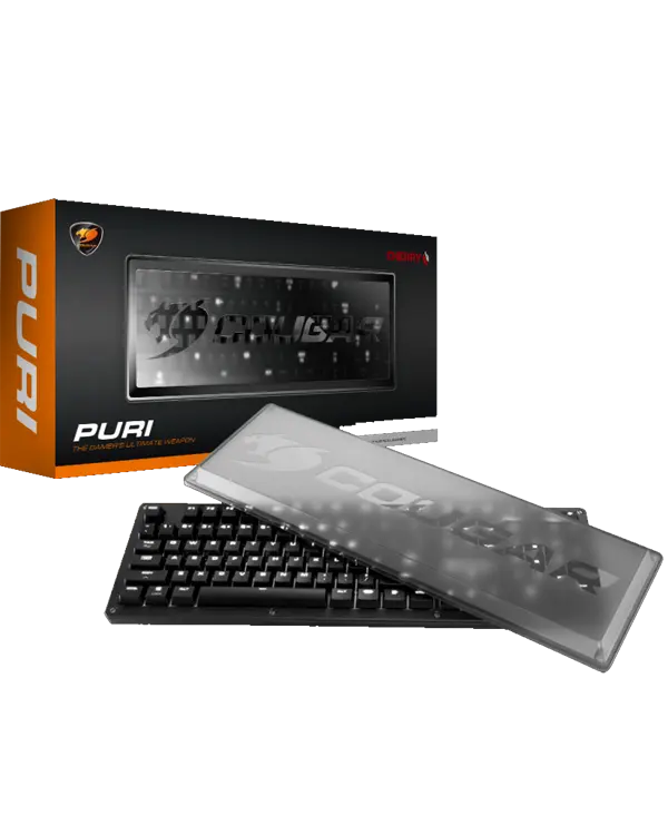Clavier de jeu Cougar Gaming Puri RGB avec touches mécaniques et rétroéclairage RGB personnalisable.