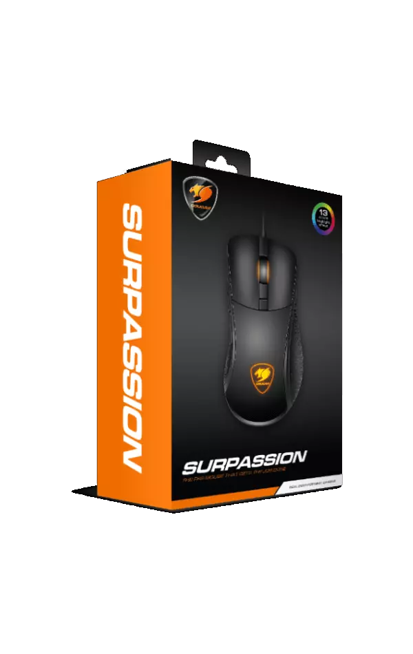 Souris Surpassion - Capteur optique, précision ajustable grâce à son écran LCD, forme ergonomique, boutons programmables