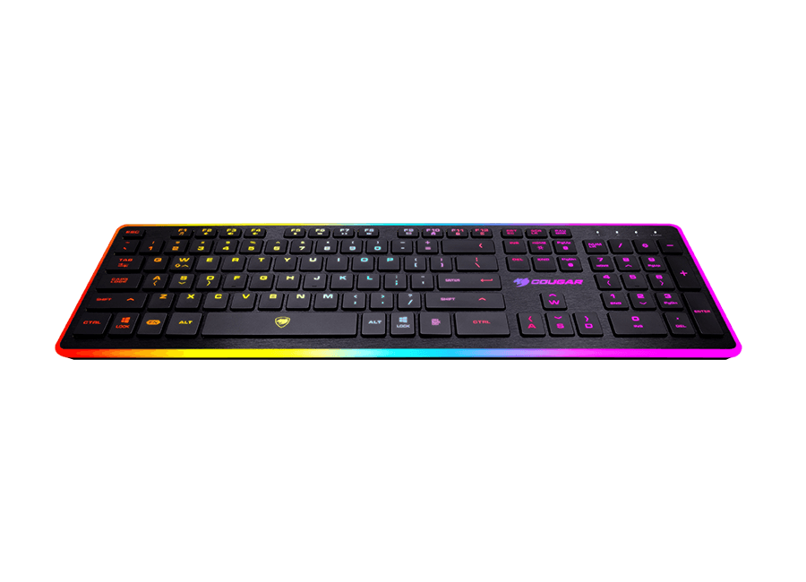 Clavier de jeu Cougar Gaming Vantar RGB avec touches à membrane et rétroéclairage RGB personnalisable.